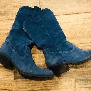 Blue Suede Gianni Bini Boots